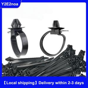 【Local shipping】 10 20PCS Car Nylon Black Cable Ties Push Mount Wire Harness Fastener Cable Clamp Clips Ties Management Car Wire Organizers