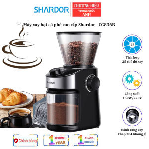 Máy xay hạt cà phê cao cấp Thương hiệu Anh Quốc Shardor CG836B ( dùng pha cà phê phin ) Công suất 150W - CHÍNH HÃNG BẢO HÀNH 12 THÁNG