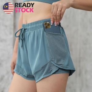 NY Yoga Shorts Pants Women Loose All-match High Waist A-line Solid Color Sport Shorts Jogging Gym 運動短褲女