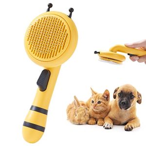 Pet Grooming BrushLittle Bee Self Cleaning Slicker Undercoat Rake comb for Dogs&Cats&rabbit&puppyEasily Removes Tangles Hair and Loose Fur from The Pets Mats