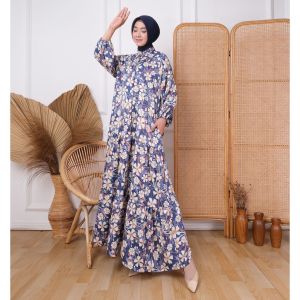 PUTRI AISYAH HIJAB- DRESS GARDEN SATEN - DRESS MUSLIMAH