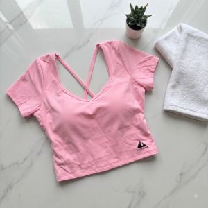 Áo Croprop NAQI 1050 thể thao tập gym chạy bộ – có mút ngực fom tôn dáng