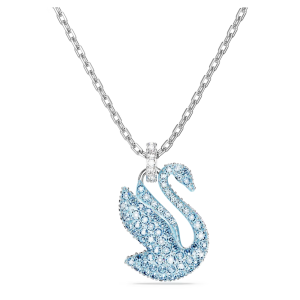 💖Swarovski💖Swarovski Iconic Swan blue swan pavé diamond pendant necklace S925 sterling silver womens fashion necklace hypoallergenic non-allergenic Valentines Day gift birthday gift for girlfriend bestie
