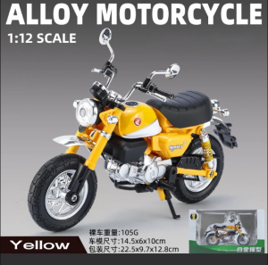 Miniatures 1:12 Honda 125 Monkey JC70 Alloy Diecast Collection Motorcycle Model Sound & Light Autocycle Car Toys Gift