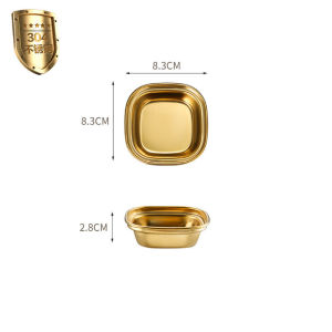 gold dinner plates European style plate serving dishes round plate steal plating stainless cake tray dessert tableware fruit tray desktop storage western steak round tray stainless steel barbecue plate bone spitting dish shallow tray round edge plate AKA