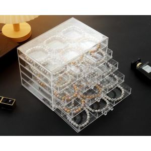 Hicus SG Five Drawer  ins style full transparent dust-proof earring bracelets necklaces jewelry storage