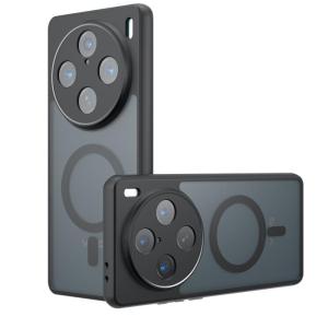 Case for Vivo X100 Pro X100s Pro Magsafe Magnetic Frosted Matte PC Back Cover Four-Corner Inner Air Cushion Anti-Drop Anti-Fingerprint Anti-Shockproof Phone Case