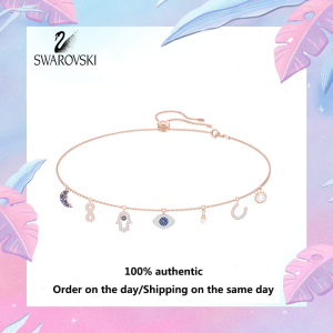 💖 Swarovski 💖 Womens fashion rose Gold Pendant 5497664 Swarovski Symbol small horseshoe Guardian Eye diamond necklace Valentine gift Birthday gift
