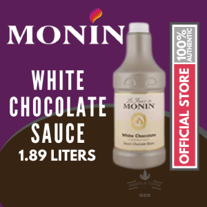 Monin White Chocolate Sauce 1.89L - True-to-Nature French Dessert Sauce | Rich & Velvety