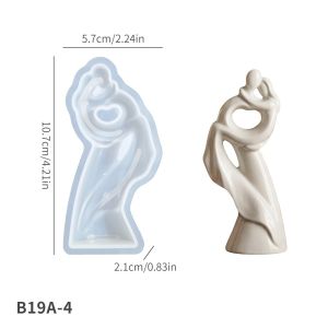 LUMIQLO DIY Abstract Couple Silicone Molds Ornaments Handmade Soap Mould Simple Reusable Plaster Cement Epoxy Resin Mold Craft Art Lovers