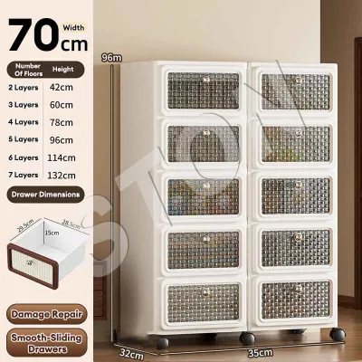 STON Retro Style Storage Drawer Cabinet With Wheels Gap Storage Organizer Cabinet For Home Kitchen Shoes Cabinet