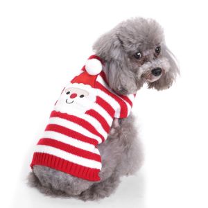 Dog Coat Pet Dress Up Knitting Keep Warm Elastic Sleeves High Neckline Cartoon Snowman