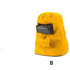 [COD]Topeng Welding Kap Las Otomatis Dengan Lubang Topi Tukang Las Leather Welding Mask Breathable Topeng Las Listrik Full Wajah