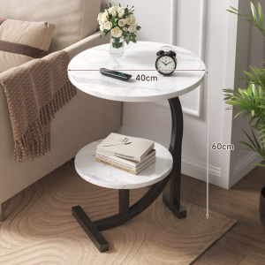 2-Layer Wooden Side Table | Bedside Sofa & Living Room Use | Corner Coffee Table & Nightstand