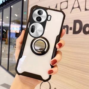 Oppo Reno 11 5G Soft Case Terbaru Silikon Clear Bening Ring Standing Hp Casing Handphone