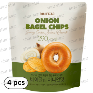 Everyone’s Table Onion Bagel Chips – 4 Pack (60g) | Crispy Korean Onion Snack Baked Bagel Chips 100% Original Korean Snack