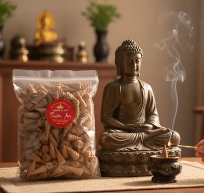 500 gram Nhang Nụ quế Thiên An nụ rầm hương nhang sạch thảo mộc hương quế ít khói không hóa chất Quế Rừng Xanh dùng cho lư và thác khói