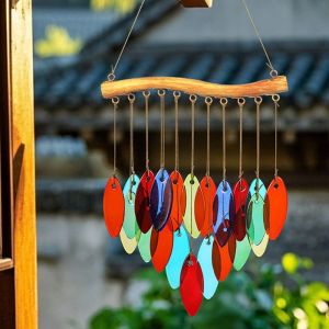 UMBRAULI Creative Fish Shaped Wind Chime Shell Crafts Sun Catcher Home Decor Colorful Hanging Ornament Courtyard