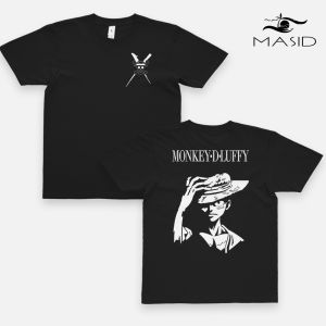MASID Distro T-Shirt KAOS BAJU -One Piece lufy- DEPAN BELAKANGDISTRO BAJU 100% cotton