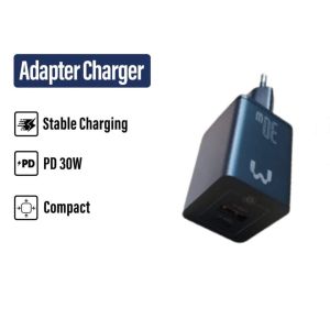 Mediatech Pengisi Daya Cepat Mini Untuk Perjalanan PD 30W (Tipe C + USB A)
