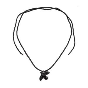 Delicate Ceramic Charm Necklace With Soft Nylon Tie For All Day Comfort