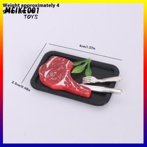 MEIKE001 5Pcs Simulated Steak Pasta Plate Knife And Fork Model Kit Dollhouse Kitchen Food Decoration Toy DIY Accessories
