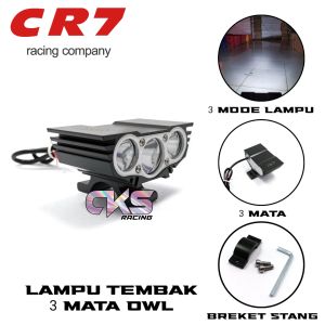 Lampu Tembak Sorot OWL 3 Mata Mini 30Watt Cree 12Volt - 85Volt Ultrafire 3 Mode