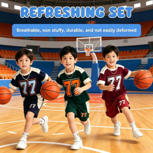 【Local Stock】 Kids Jersey Set 2026 New Model No "77" Sports Two-piece Set Quick Sweat Absorption No Cold Breathable