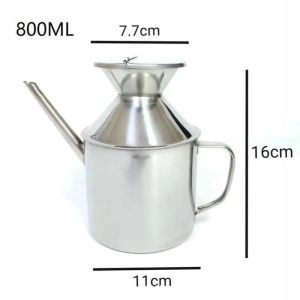 Kirilgu Stainless Steel Oil Dispenser Bottle with Visible Scale Easy to Clean 750ml for Kitchen Cooking Seasoning Storage Q9Z6P
