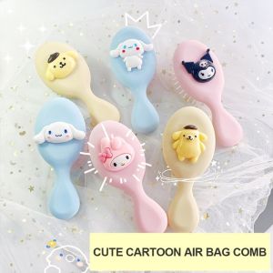 Kawaii Mymelody Air Cushion Comb Sanrio Kuromi Cinnamorol Pom Pom Purin Cute Anime Massage Hairbrush Portable Women Makeup Tools