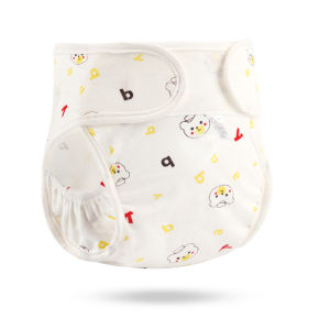 VREN 100% Cotton Baby Cloth Diapers Waterproof Soft Diaper Pant for Baby Boys Girls Cartoon Bear Design Diaper Adjustable Reusable Washable Nappy