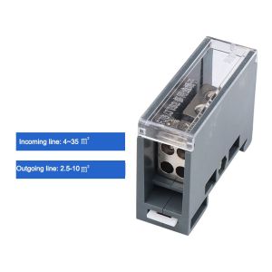BENYTRO One in Multiple out Din Rail Terminal Block ABS/Copper 150A Power Junction Box High Quality Wire Connector Wiring Terminal for Circuit Breaker