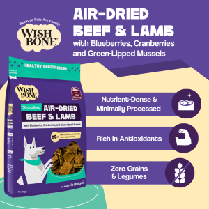 Wishbone Air-Dried Beef & Lamb 454g Premium High Protein Natural Dog Food New Zealand Made