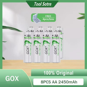 GOX 8-slot Battery Charger Suitable Short Circuit Protection LED Display NiMH Charger With GOX 1.2V NI-MH AAA/AA Rechargeable Battery