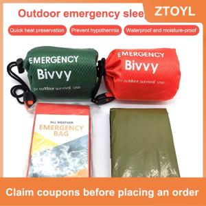 【ZTOYL】 Emergency Sleeping Bag Ultra Waterproof Mylar Thermal Blankets Lightweight Survival Sleeping Bag Keep Warm For Camping Hiking