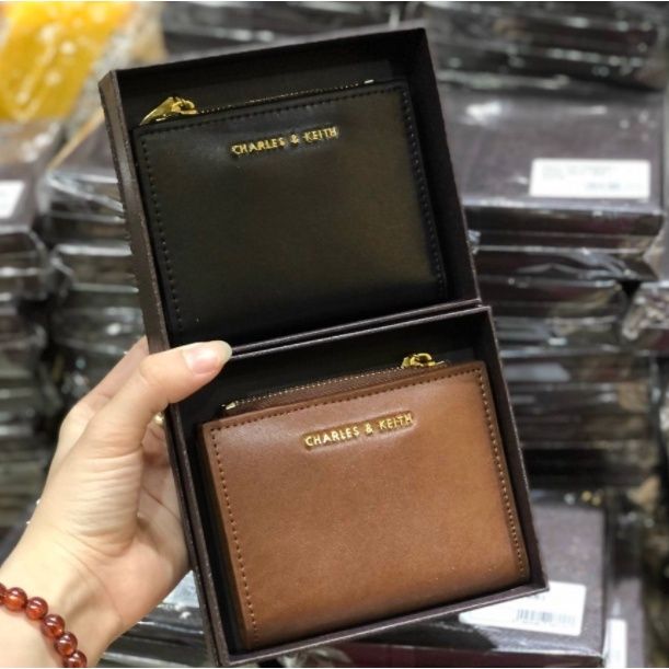 New Charles and Keith Top Zip Small Wallet Card Holder CK Purse