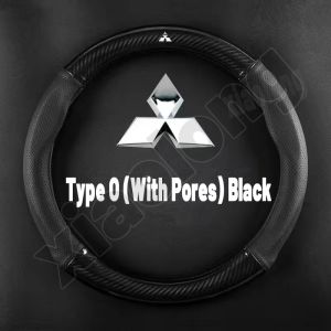 High Quality Car carbon fiber leather steering wheel cover suitable for 38CM non-slip breathable wear-resistant steering wheel cover car steering wheel protective cover For Mitsubishi Montero Sport Mirage Adventure Pajero Lancer Strada L300 Montero