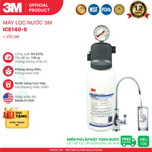 Máy Lọc Nước 3M ICE140-S HF40-S Chuẩn Uống Trực Tiếp Từ Vòi Không Nước Thải Không Điện Nhập Khẩu Mỹ - Hàng Chính Hãng 3M