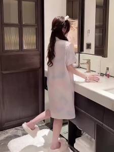 French Romantic Elegant Y2k Print Women Nightskirt Korean Ins Sweet Simple Harajuku Home Shirt Skirt 2026 New Summer Sleepskirt