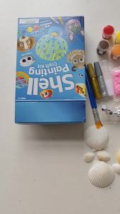 Childrens seashell painting kit - 4-12 Art and Craft Gift Kit for Boys and Girls Aged 10