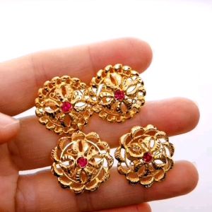 Subang Bulat Besar Skru Design Indian Emas 916 Yon Hing