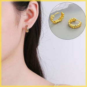 French Elegant Drip Glaze Hoop Earrings Light Luxury High-End Design Plain