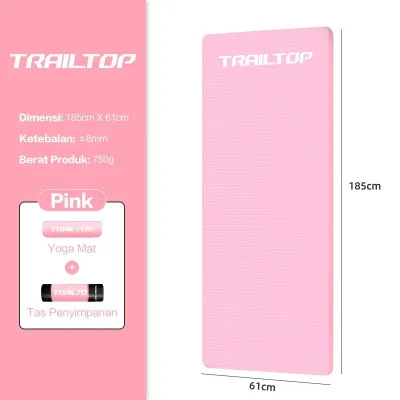 TrailTop Matras Olahraga 8/10MM Matras Yoga Premium Anti Slip Yoga Mat Karpet Olahraga Workout