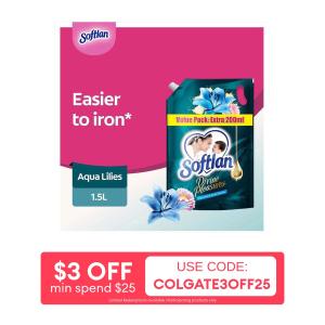 Softlan Divine Pleasures Aqua Lilies and Sweet Peonies Fabric Softener 1.5L Refill