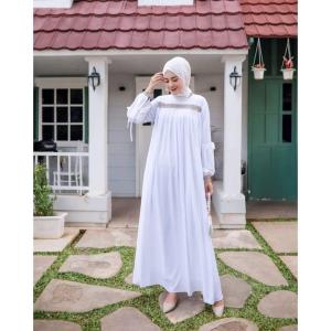 Others Audrey Dress Gamis Putih Baju muslim Gamis polos Baju wanita baju wanita Baju gamis Gamis perempuan model Baju Gamis Terbaru 2025 Dress muslim Dress Jumbo Gamis Trend Gamis List Renda Wanita Busana Muslim Fashion muslim wanita L02