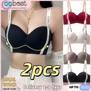 oobest 【Delivery 2-3 days】2pcs Seamless Bra Push Up for Small Chest Non Underwire Side Fat Concealer Anti Sagging Lifting Bra Korean Style Women
