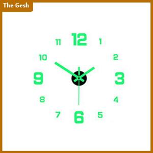 [The Gesh] นาฬิกาแขวนผนังแบบทำมือสำหรับบ้านสำนักงานไร้กรอบนาฬิกาติดผนัง3D ทันสมัยสติกเกอร์กระจกนาฬิกาแขวนผนังดีไซน์ห้องโรงแรมของตกแต่งโรงเรียน