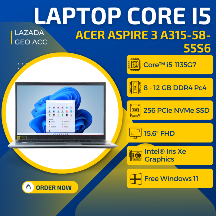 LAPTOP ACER CORE I5 GEN 11 ACER ASPIRE A315-58-55S6 CORE I5