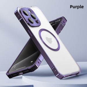 Yalilai Ốp nam châm cho iPhone 16 Pro Max Với Magsafe khung kim loại sang trọng Với Ống Kính Bảo Vệ Mờ Matte Ốp điện thoại chống sốc Bìa Cho iPhone 15 Pro Max