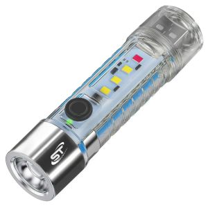 Senter Mini Saku 6 Mode Terang Senter USB Charger Maghnet Cob | Senter Mini Portable Super Terang 2000 Lumens Waterproof USB Rechargeable Sambung Ke Komputer / Laptop | Senter Mini LED COB 6 Mode Cahaya Outdoor Emergency Lamp | Senter Multifungsi USB Data